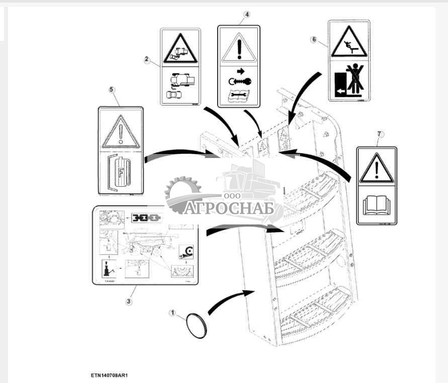 Табличка по технике безопасности лестницы, без текста 